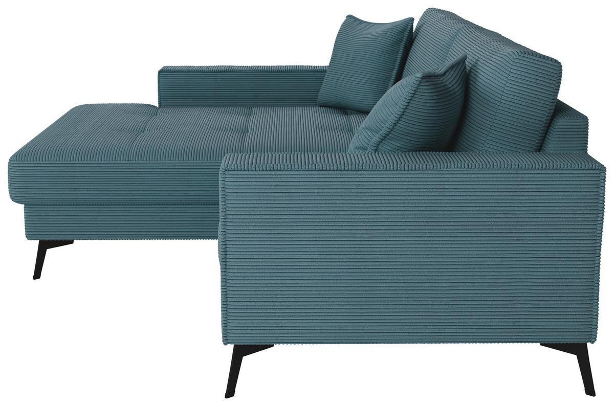 Ecksofa Ted Blaugrün S: 174x228 Cm - Blau/Schwarz, Trend, Textil (174/228cm)