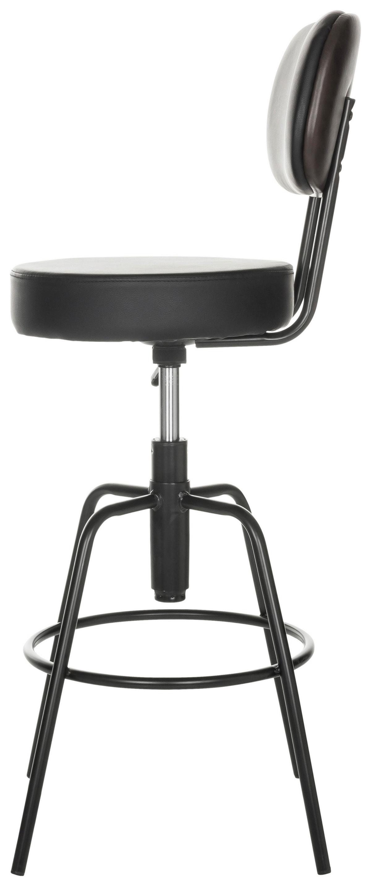 Barhocker Disc High - Schwarz, Basics, Leder/Metall (43/103-113/43cm) - MID.YOU