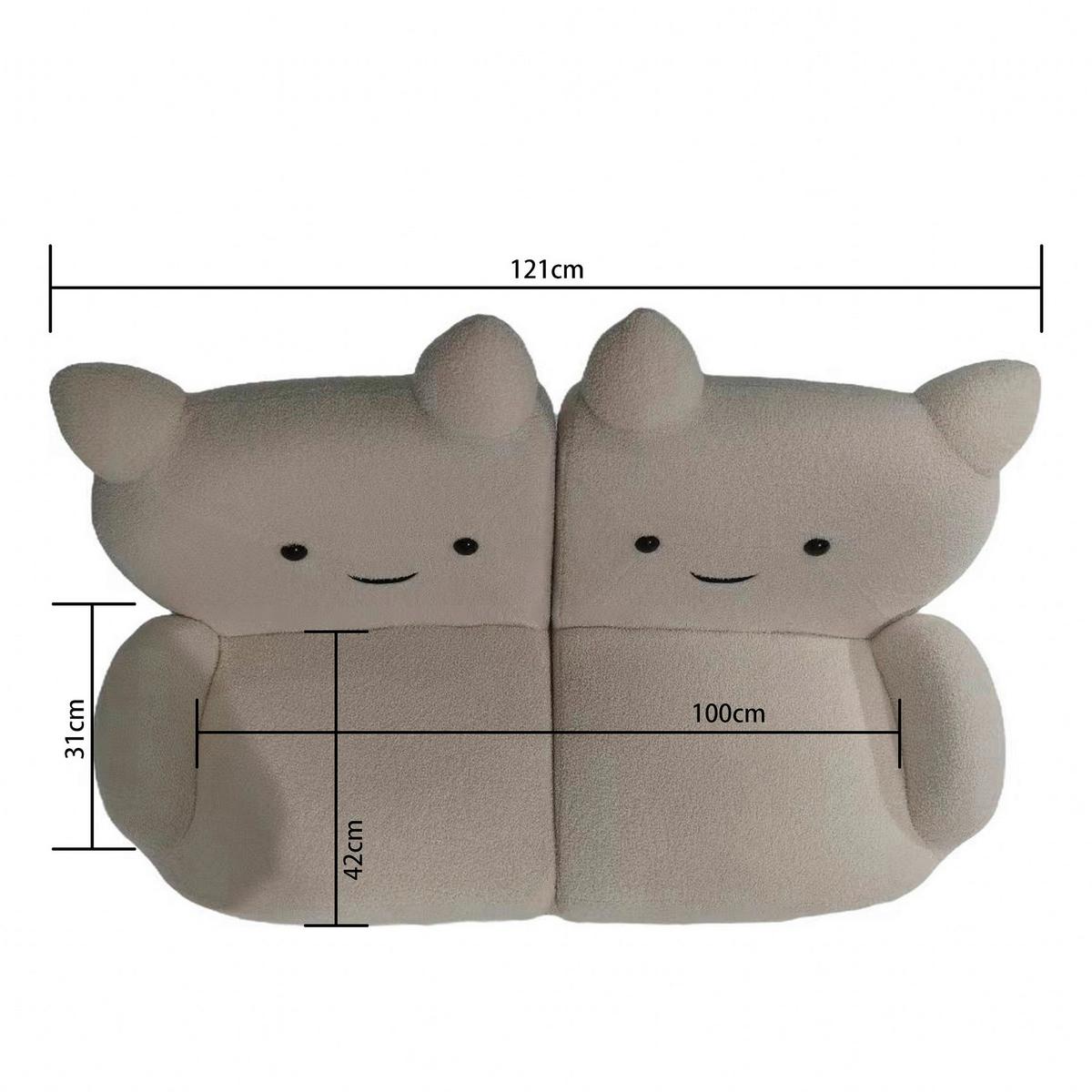 Pohovka KITTI, bílá tkanina TEDDY - bílá, Romantický / Rustikální, dřevo/textil (121/42/78cm) - Premium Living