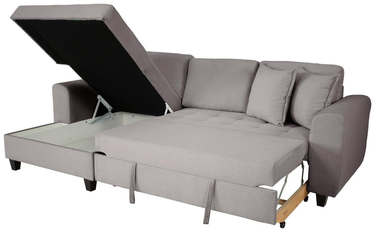 Ecksofa Moritz Grau S: ca. 155x265 cm - Grau, Trend, Textil (155/265cm)