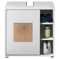 Waschbeckenunterschrank Greece Bxh: 60x60 Cm Weiß/eiche Dekor - Eichefarben/Schwarz, MODERN, Holzwerkstoff (60/60/35cm) - MID.YOU