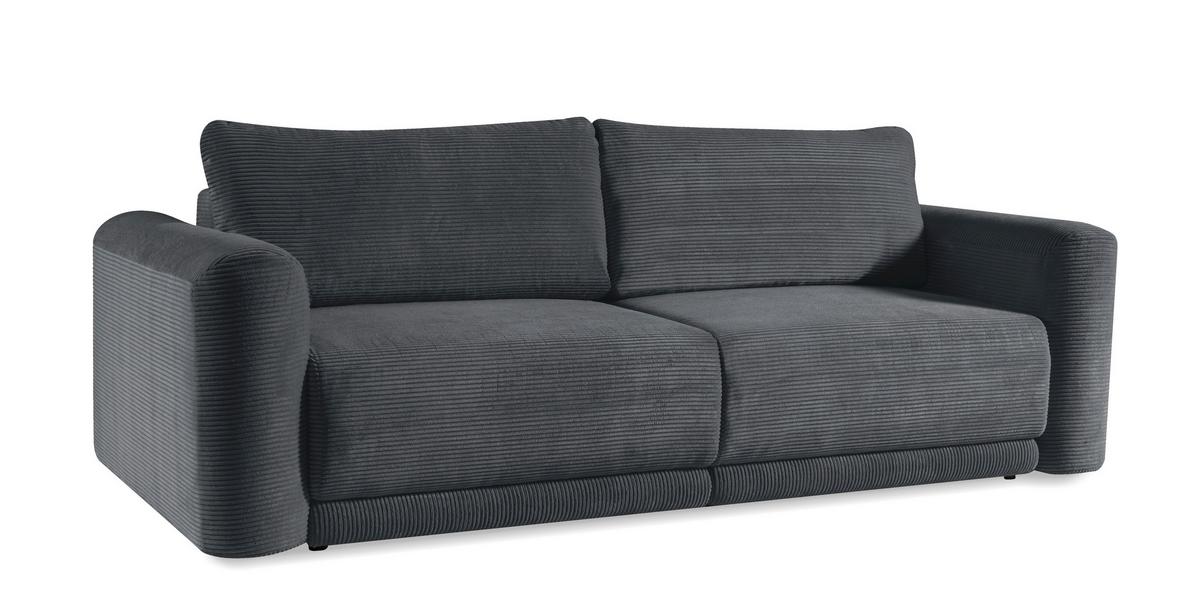 Schlafsofa Norman Grau B: 252cm - Schwarz/Grau, Design, Textil (252/93/167cm) - Livetastic