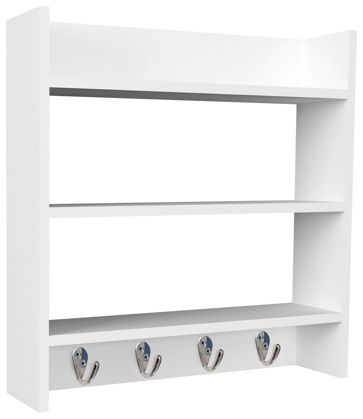 Regál na koření ESILO bílá 60 - bílá, Design, kompozitní dřevo (60/60/15cm) - MID.YOU