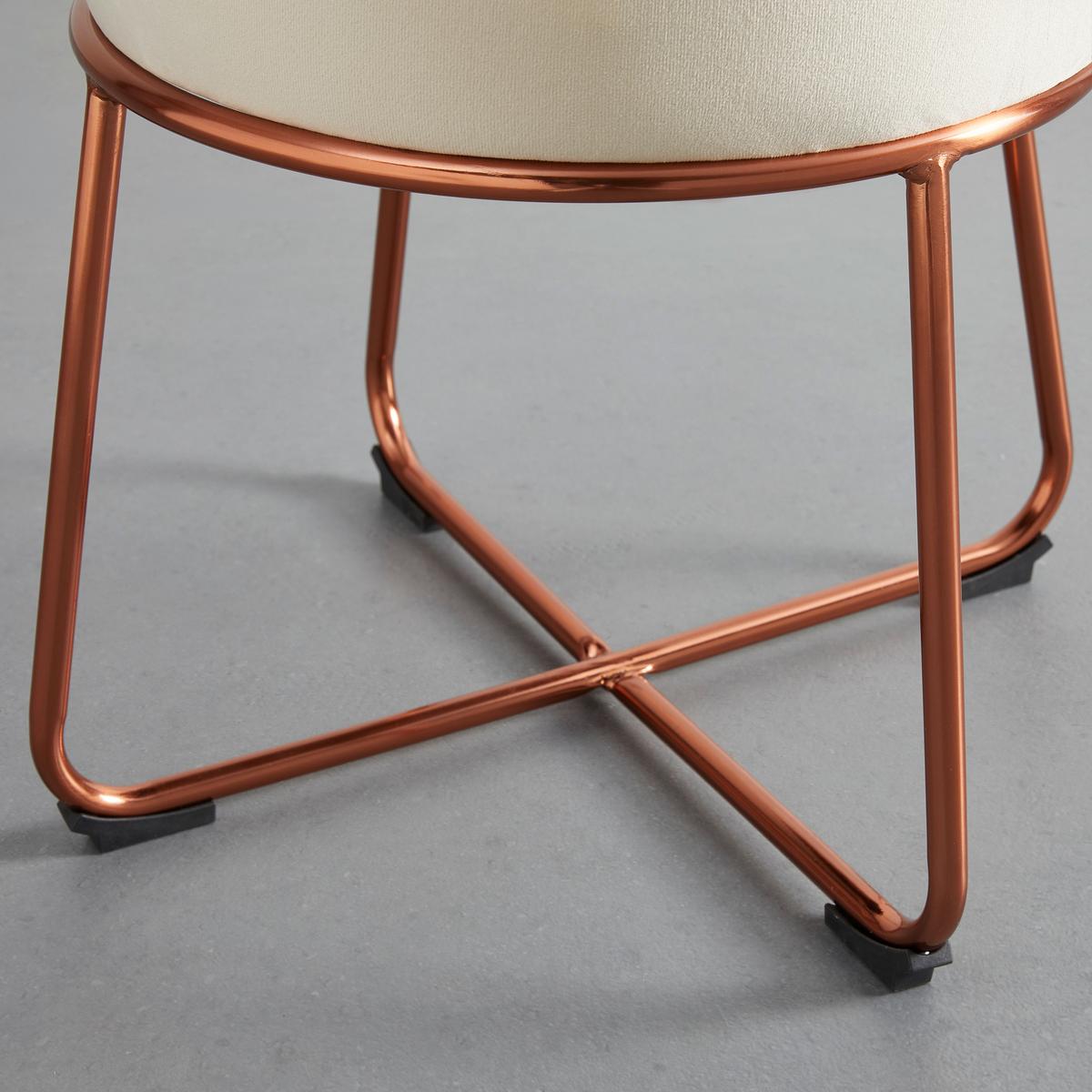 Jídelní židle PAMELA béžová - béžová, Moderní, kov/textil (44/73/47,5cm) - Bessagi Home