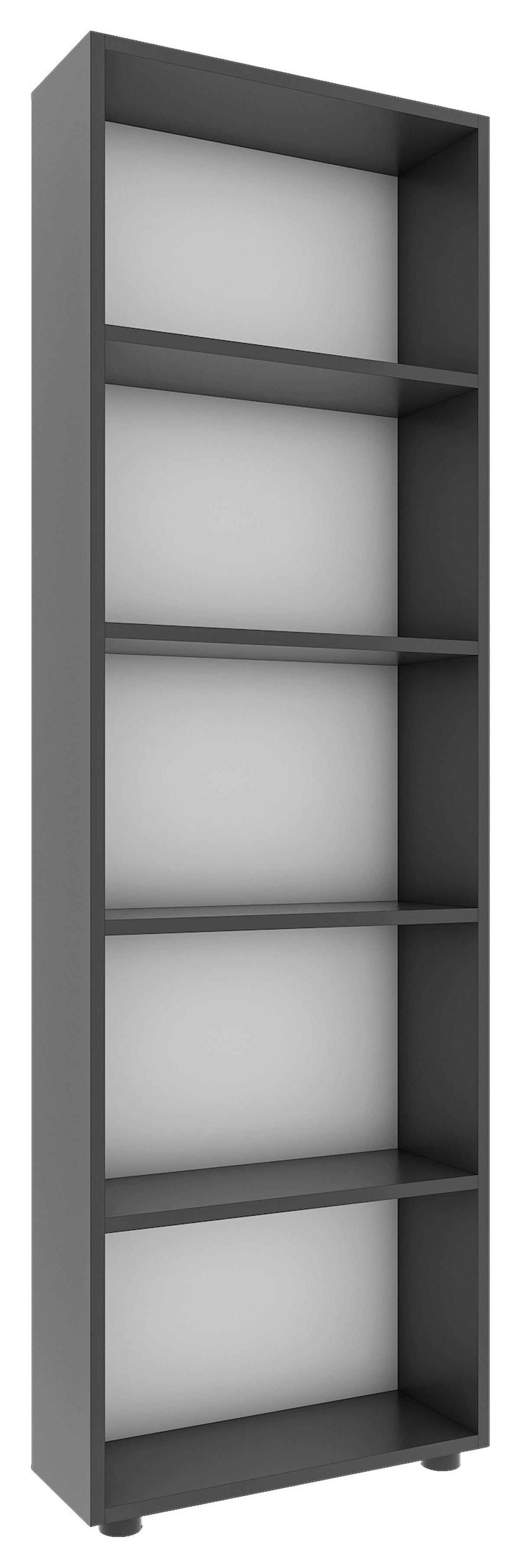 Regal Bulas Anthrazit B: 56 cm - Anthrazit/Schwarz, Basics, Holzwerkstoff (56/169/20cm) - MID.YOU