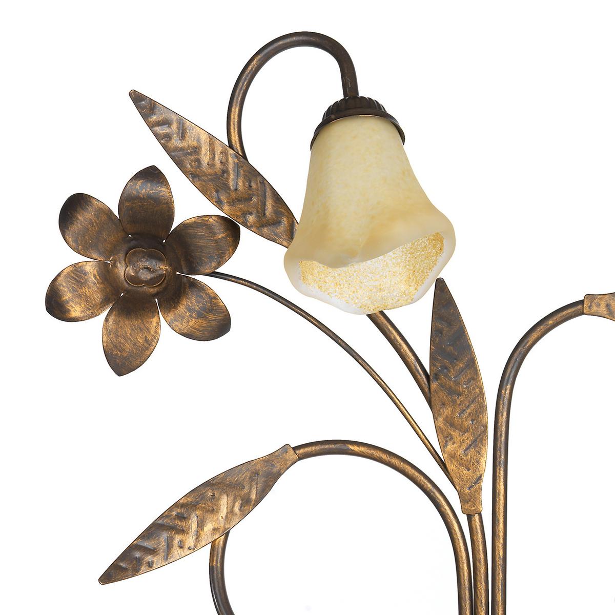 Wandleuchte 4230/ap3 - Bronzefarben, KONVENTIONELL, Glas/Metall (40/24/70cm)