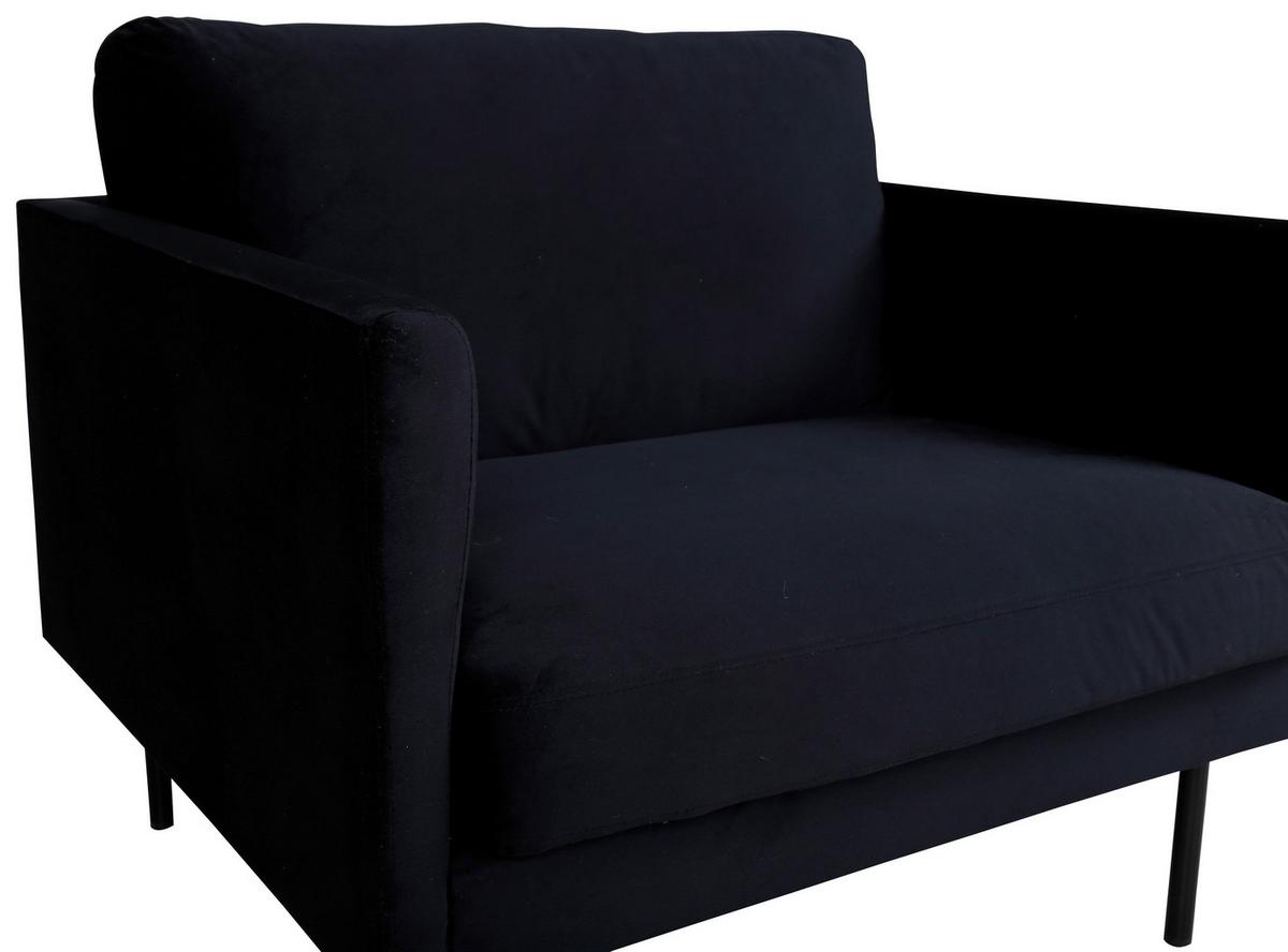 Sessel Zoom - Schwarz, Design, Textil/Metall (95/80/84cm) - Livetastic