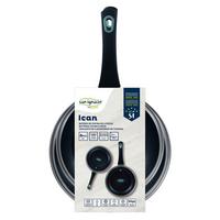 Pfannenset Metall 4-Teilig - Schwarz/Mintgrün, Basics, Metall (47/28/18cm)