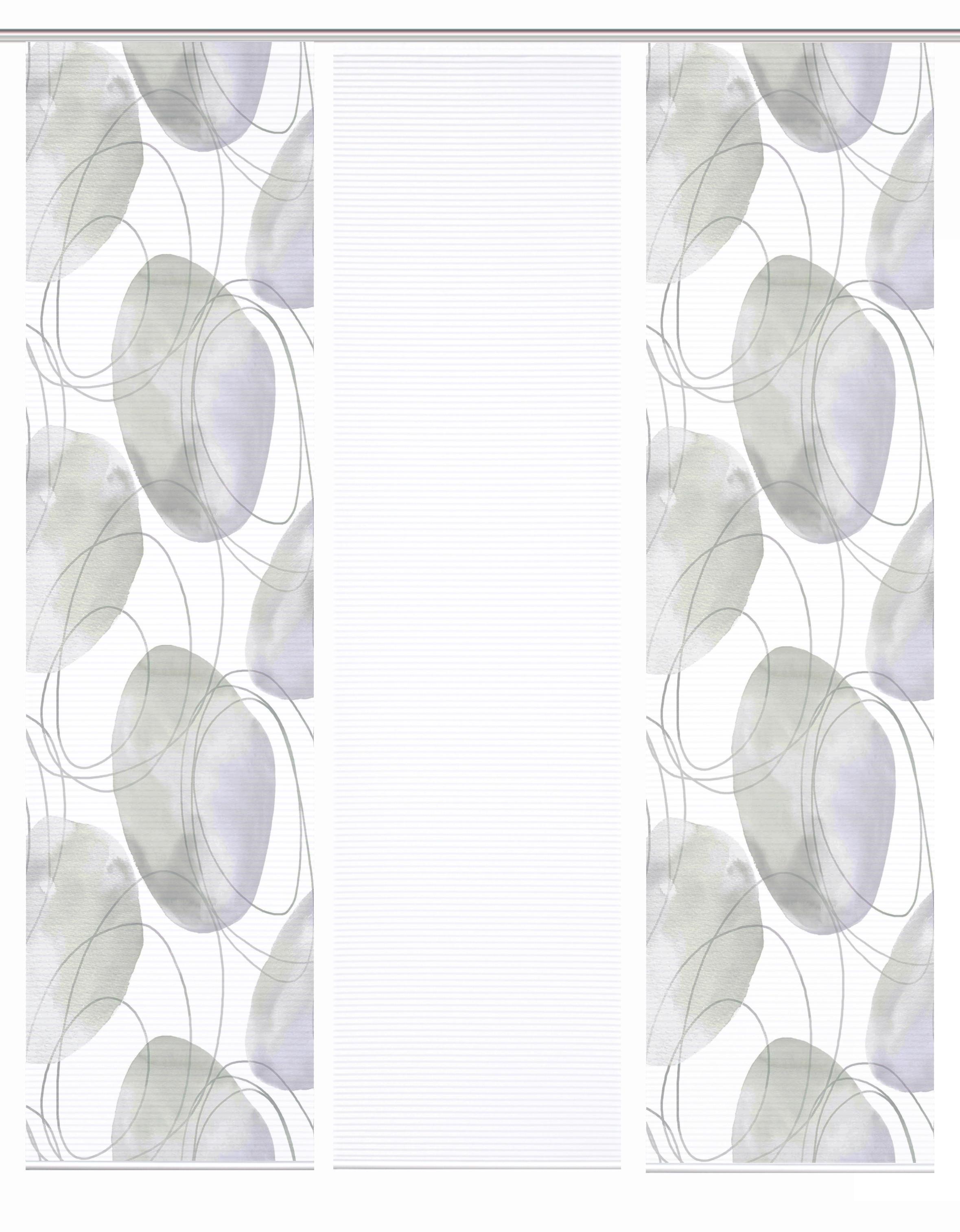 Flächenvorhang Ellrik 3er Set - Flieder/Weiß, Natur, Textil (60/245cm)