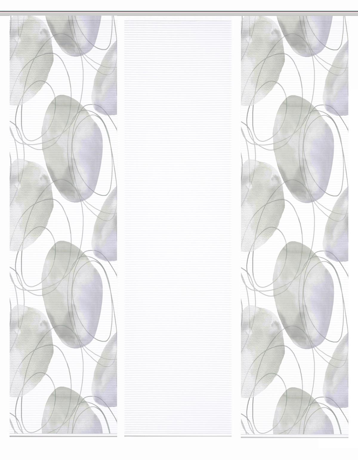 Flächenvorhang Ellrik 3er Set - Flieder/Weiß, Natur, Textil (60/245cm)