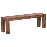 Lavica z masívneho dreva Mumbai masív - farba indického palisandra, Modern, drevo (140/45/35cm) - P & B