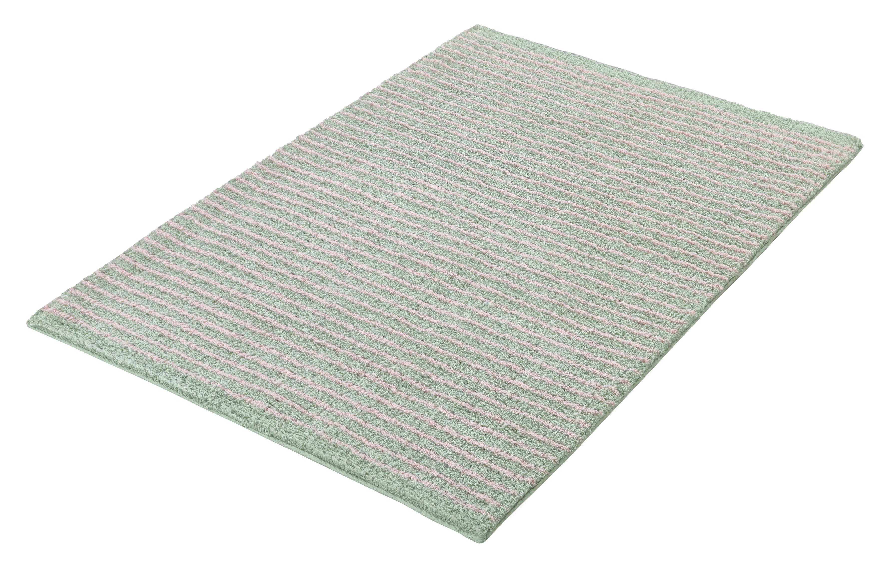 Badteppich Amalia 60x90 Cm Grün Baumwolle Rutschhemmend - Grün, Basics, Textil (60/90cm) - Kleine Wolke