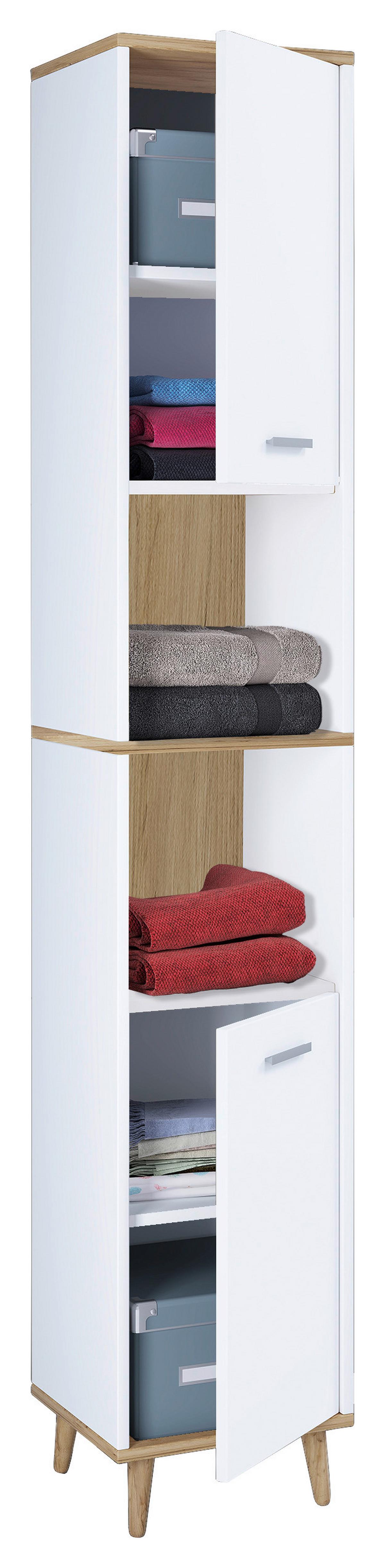 Hochschrank Landos - Honigeiche/Eichefarben, MODERN, Holzwerkstoff (32/181/28cm) - MID.YOU