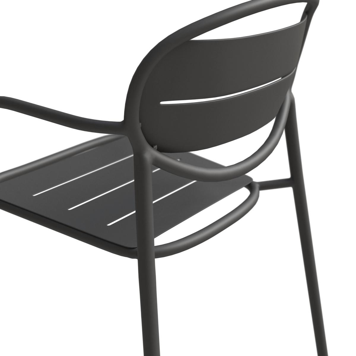 Gartensessel Rom - Anthrazit, MODERN, Metall (57/78/54cm) - Beldano