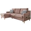 Ecksofa mit Bettkasten Valentina Drosa Massiv - Dunkelrosa/Naturfarben, Design, Textil (150/228cm) - MID.YOU