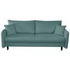 Schlafsofa Carine Mit Bettkasten Türkis B: 216 Cm - Türkis/Schwarz, Design, Textil (216/96/102cm) - MID.YOU