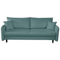 Schlafsofa Carine Mit Bettkasten Türkis B: 216 Cm - Türkis/Schwarz, Design, Textil (216/96/102cm) - MID.YOU