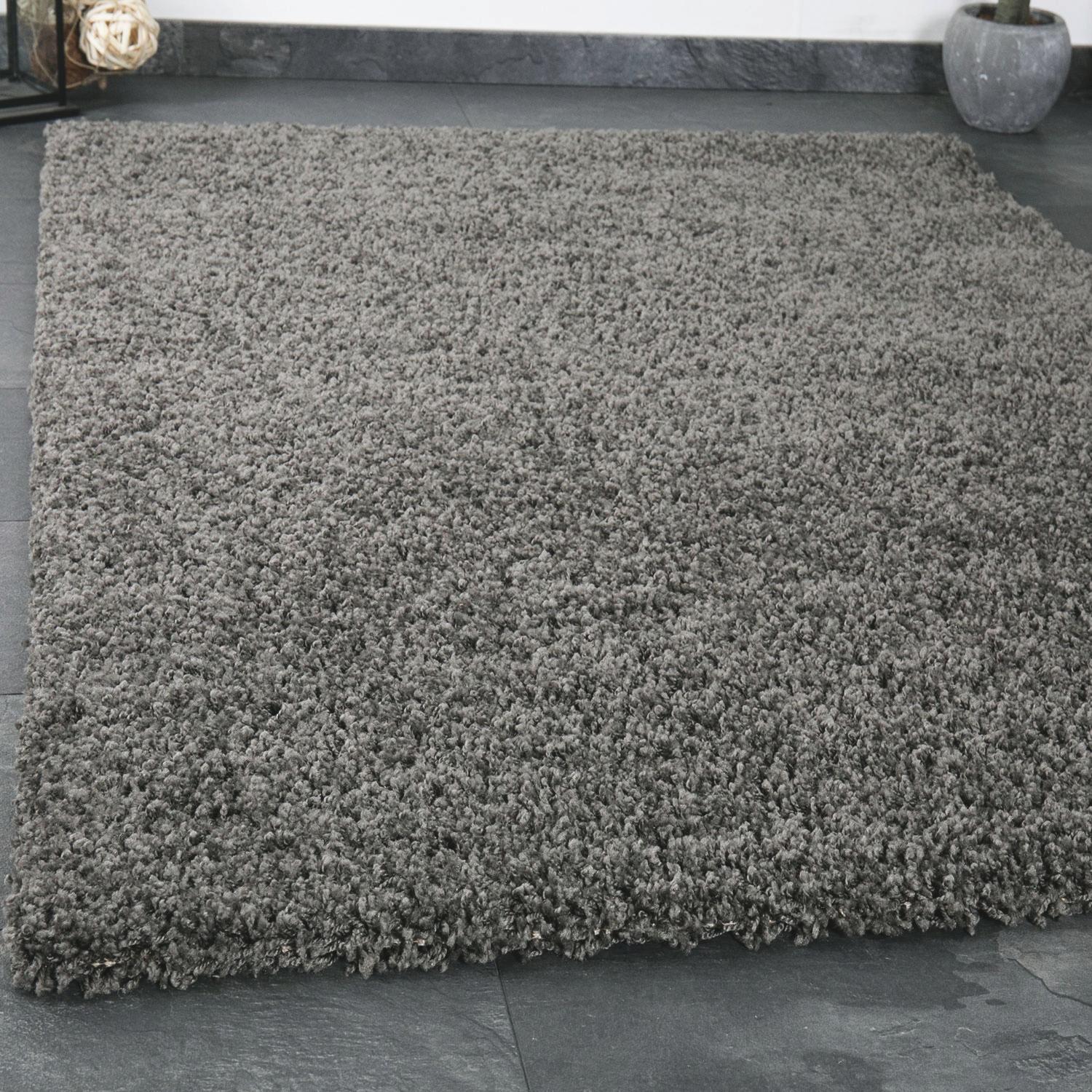 Hochflorteppich in Anthrazit