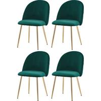 Polsterstuhl Artdeco Grün, Beine Gold - Goldfarben/Grün, MODERN, Textil/Metall (51/79/58cm) - MID.YOU