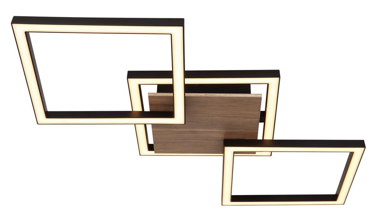Led-deckenleuchte 672844 - Dunkelbraun/Opal, Natur, Holzwerkstoff/Kunststoff (63/27,5/5,7cm) - Globo