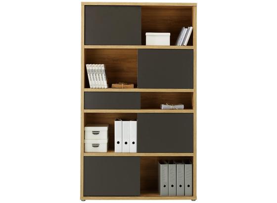 Regál Riga - farby dubu/antracitová, Moderný, kompozitné drevo (116,6/199,8/37cm) - Premium Living Regál Riga - farby dubu/antracitová, Moderný, kompozitné drevo (116,6/199,8/37cm) - Premium Living