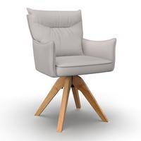 STOLIČKA S PODRÚČKAMI LORELEI - prírodná farba/svetlosivá, Modern, drevo/textil (58/87/63cm) - Bessagi Home