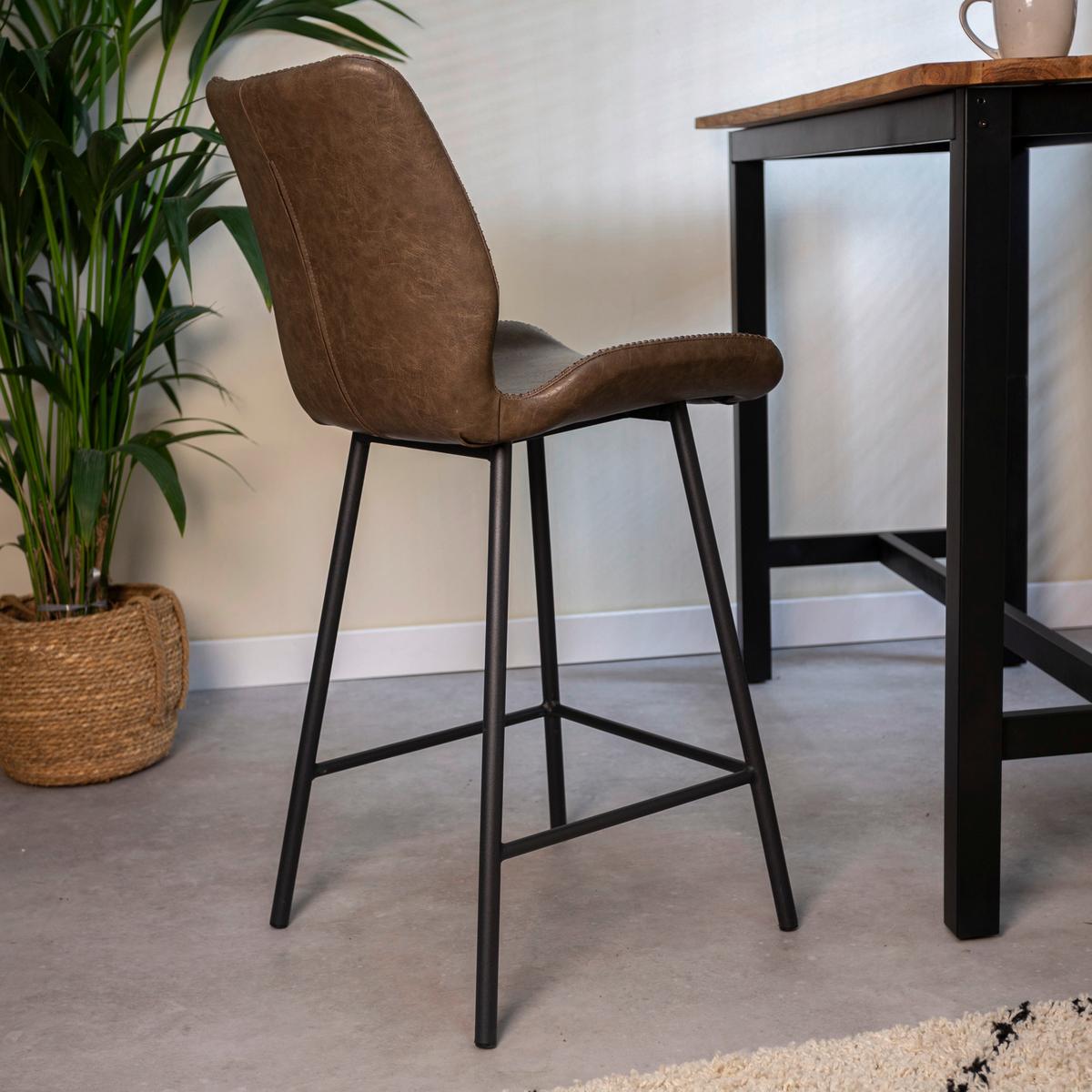 Barhocker-Set Barron - Graubraun/Schwarz, KONVENTIONELL, Kunststoff/Textil (47/99/55cm) - MID.YOU