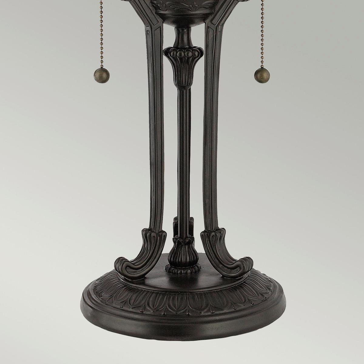 Tischlampe Indus Bronzefarben Qz-Indus-Tl Tiffany - Bronzefarben, KONVENTIONELL, Glas/Metall (58,4/40,6/40,6cm) - Elstead Lighting