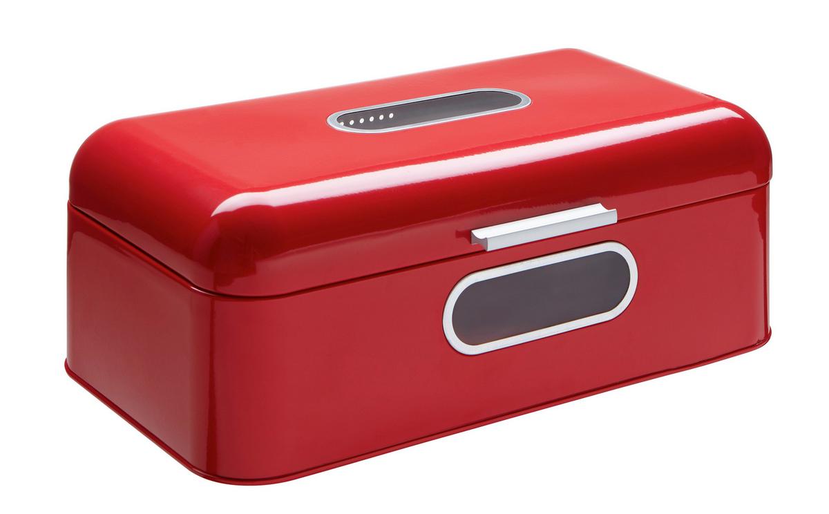 Brotkasten Echtwerk Retro - Rot, MODERN, Metall (42,5/23,8/17,0cm) - Echtwerk