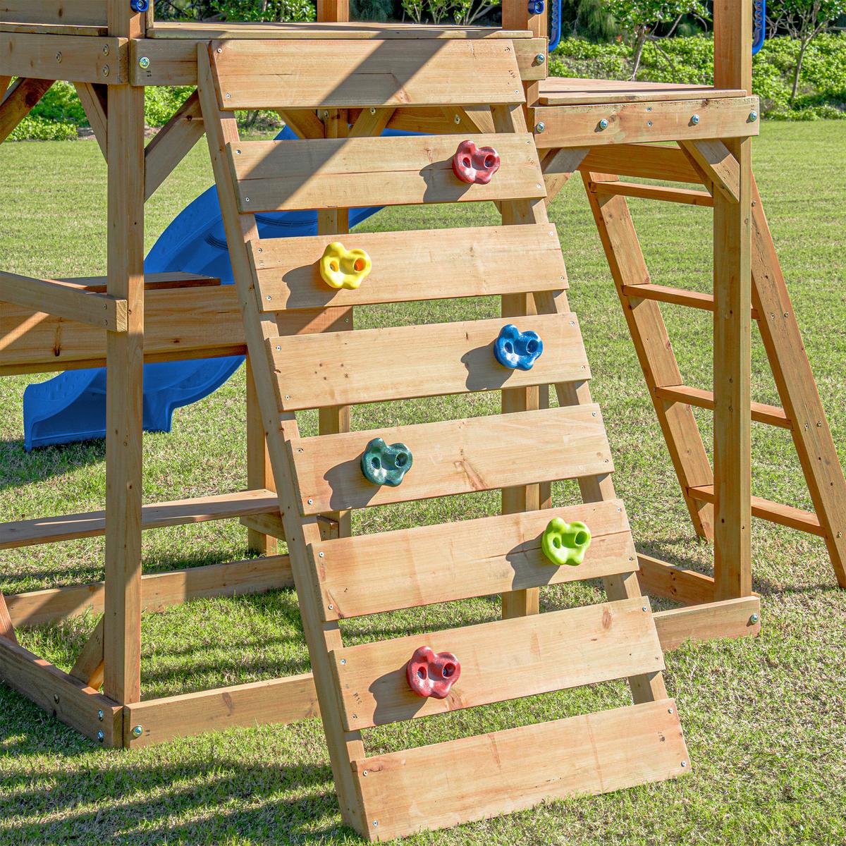 Spielturm Mit Rutsche Blau - Blau/Anthrazit, Basics, Holz/Kunststoff (482/500/338cm) - Ambia Garden