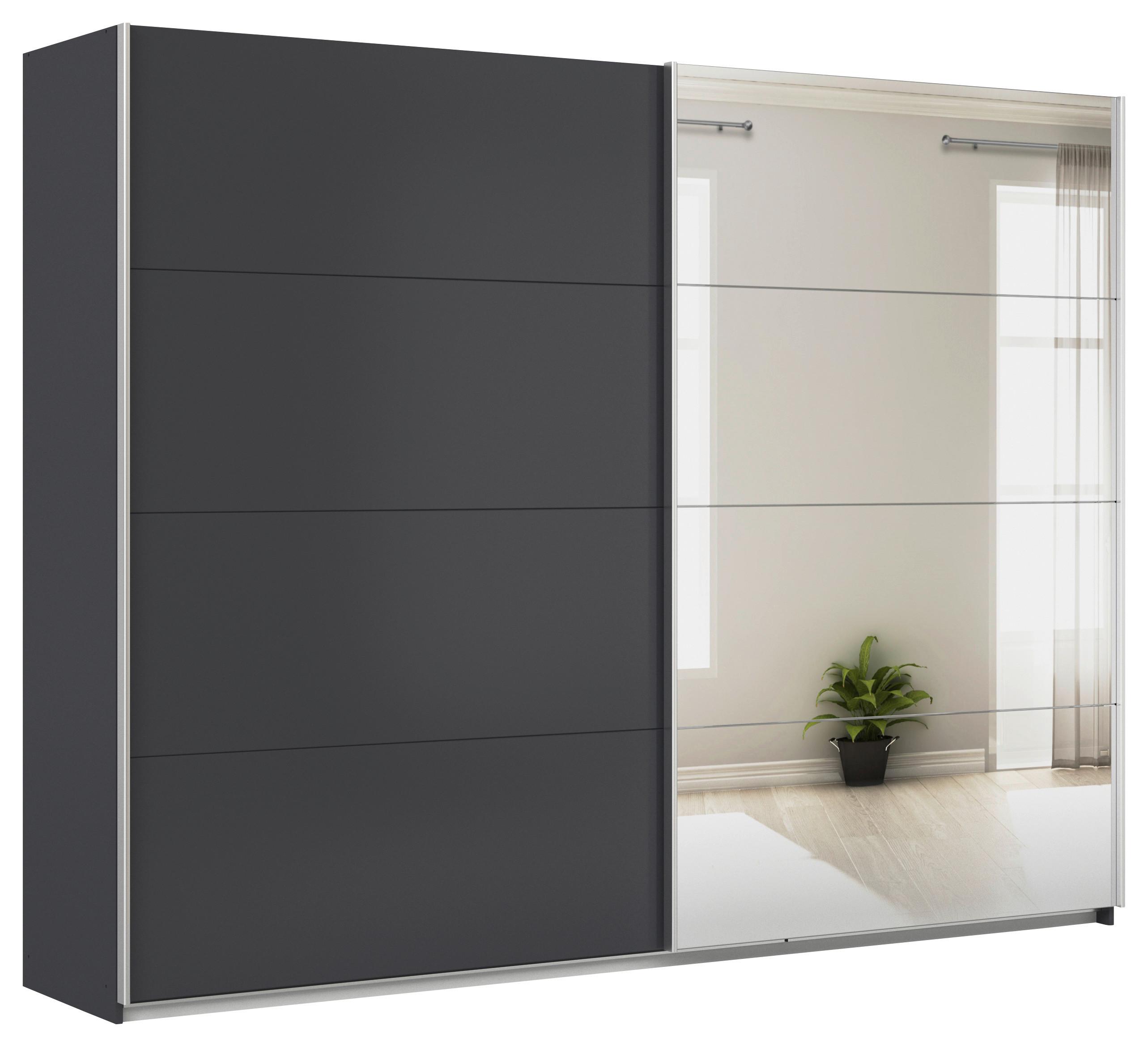 Schwebetürenschrank + Spiegel B: 271cm Feldkirch Grau - Anthrazit/Silberfarben, MODERN, Holzwerkstoff (271/210/62cm)