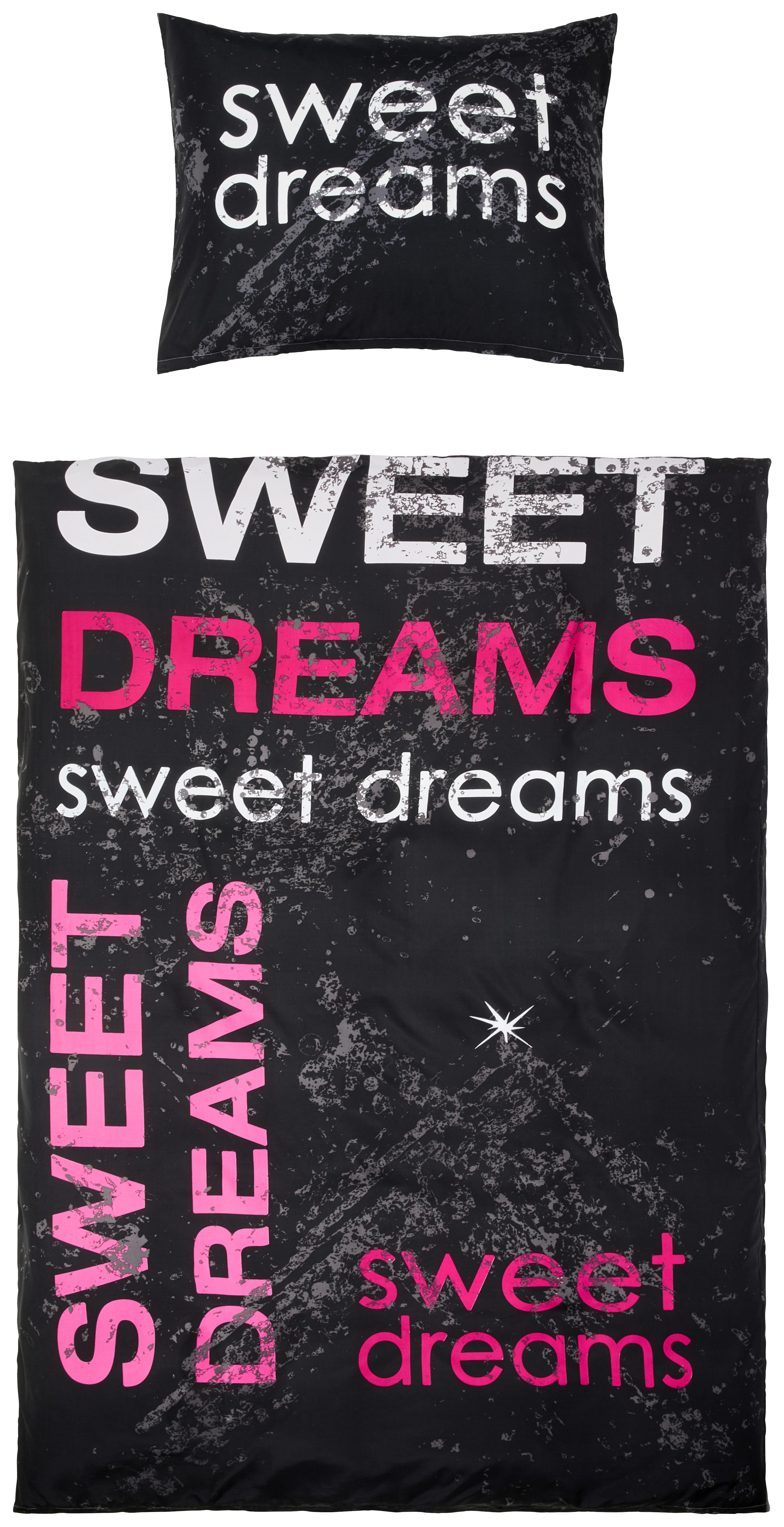 Bettwäsche mit Text "Sweet dreams"