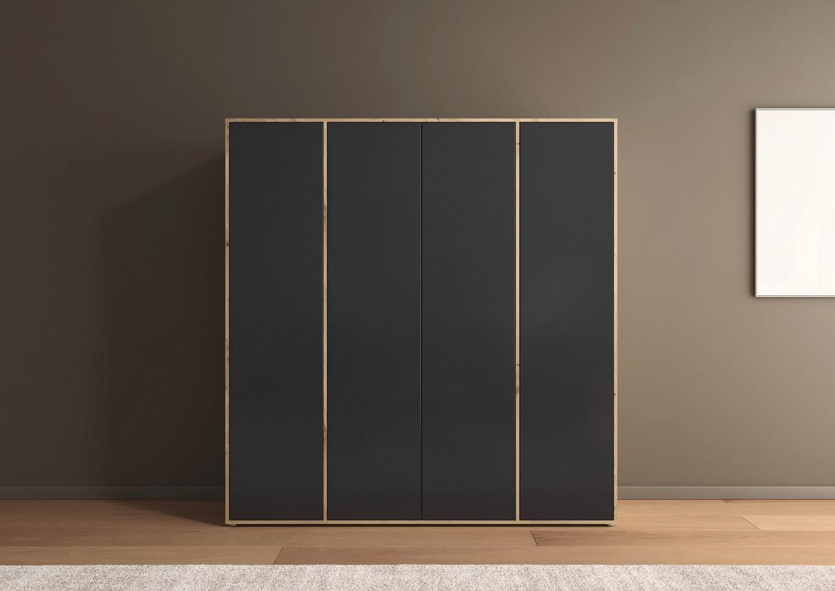 Drehtürenschrank Nabila Grau Eiche Artisan Dek. - Eiche Artisan/Grau, MODERN, Holzwerkstoff (187/194/53cm) - Rauch Möbel