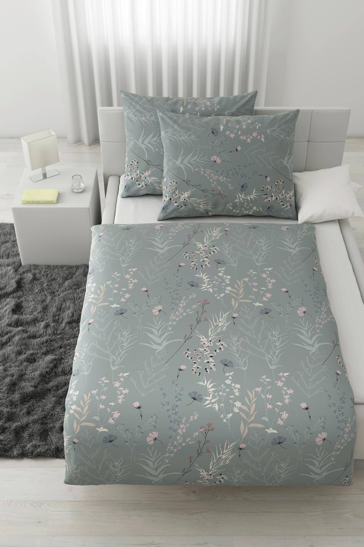 Povlečení Lina XXL, 2x70/90 200/220cm - zelená, Konvenční, textil (200/220cm) - Mömax