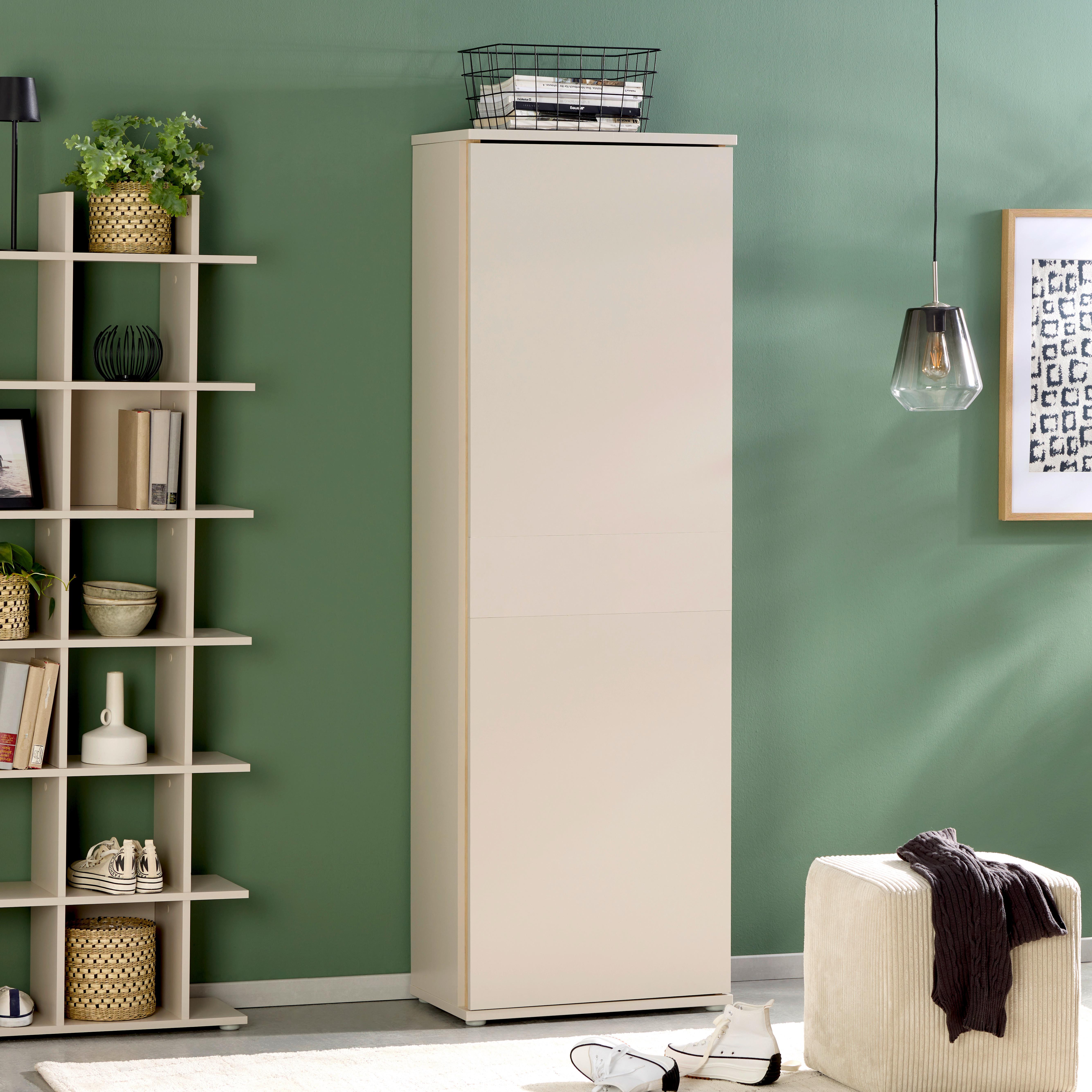 Schuhschrank Antonio Kaschmir H: 190 Cm - Kaschmir/Eiche Artisan, Trend, Holzwerkstoff (61/189,9/37,5cm)