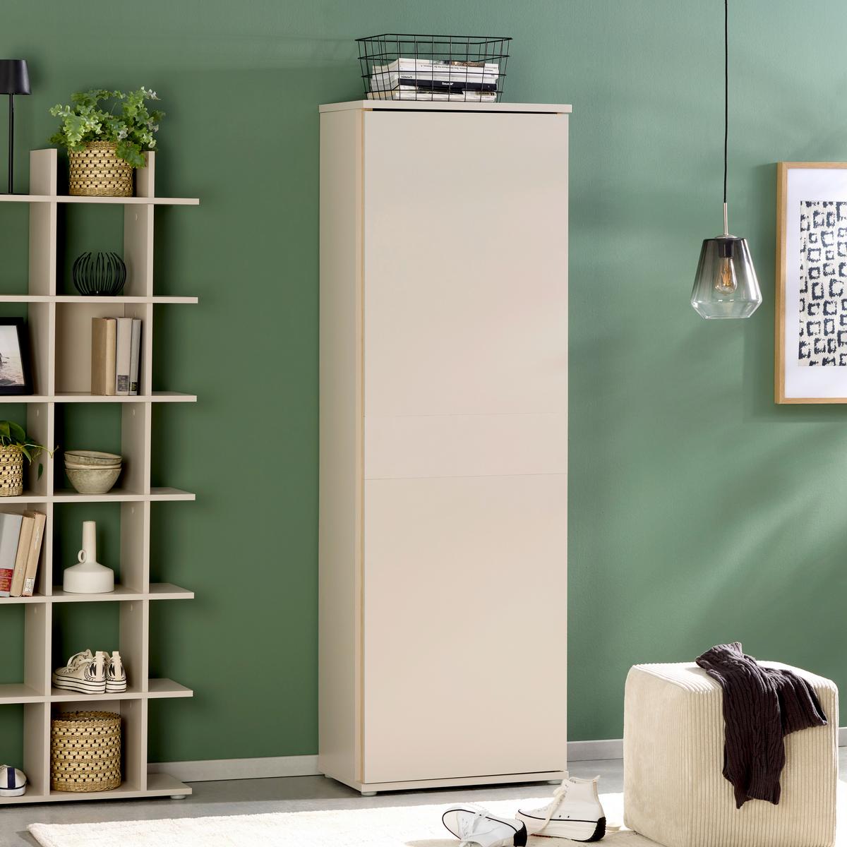 Schuhschrank Antonio Kaschmir H: 190 Cm - Kaschmir/Eiche Artisan, Trend, Holzwerkstoff (61/189,9/37,5cm)