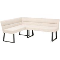 Eckbank Kea Beige, S: 150x190 Cm - Beige/Schwarz, KONVENTIONELL, Textil/Metall (150/190cm) - MID.YOU