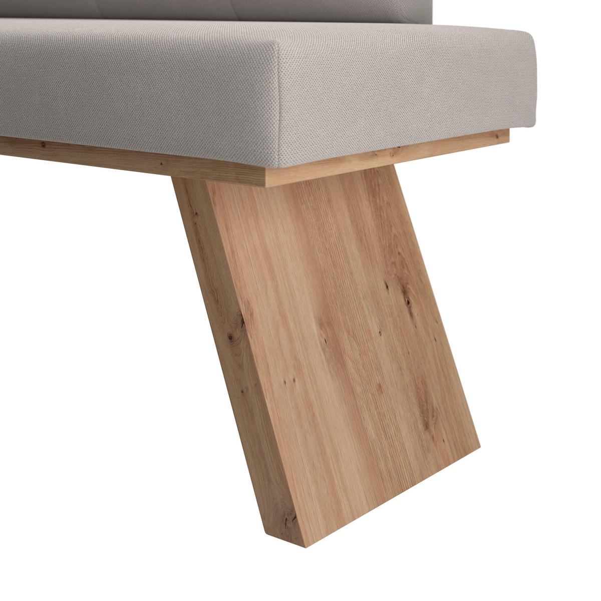 Eckbank Emma Ii Webstoff Weiß, B: 140 Cm - Eichefarben/Weiß, KONVENTIONELL, Holzwerkstoff/Textil (140/160cm)