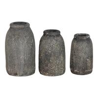Vase Velas Keramik Grau Rund - Grau, Design, Keramik