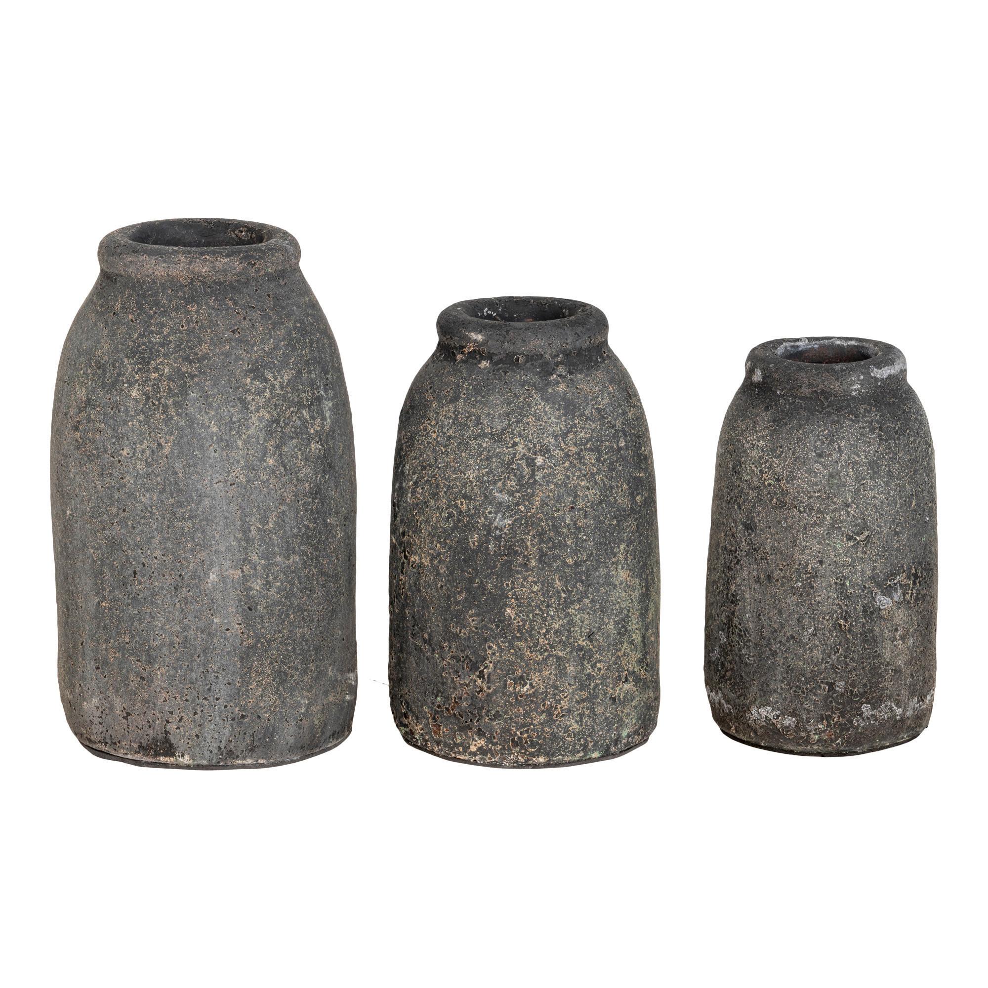 Vase Velas Keramik Grau Rund