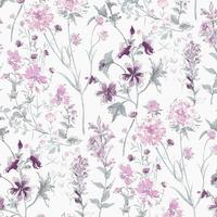 Vliestapete Wild Meadow Pale Iris - Lila, Basics, Papier/Kunststoff (52/1000cm)