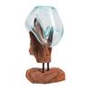 Vase Klar Teakfarben B: 18 Cm - Klar/Teakfarben, Design, Glas/Holz (18/25/15cm)