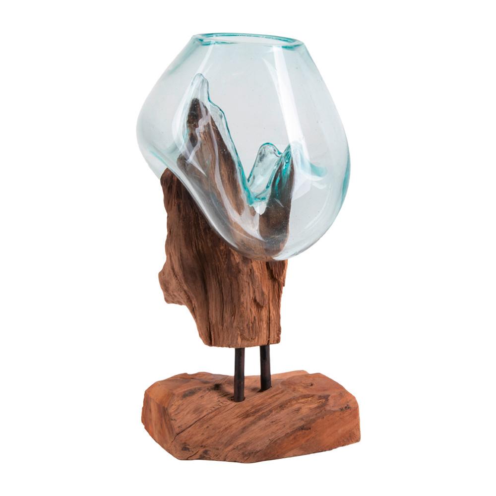 Vase Klar Teakfarben B: 18 Cm
