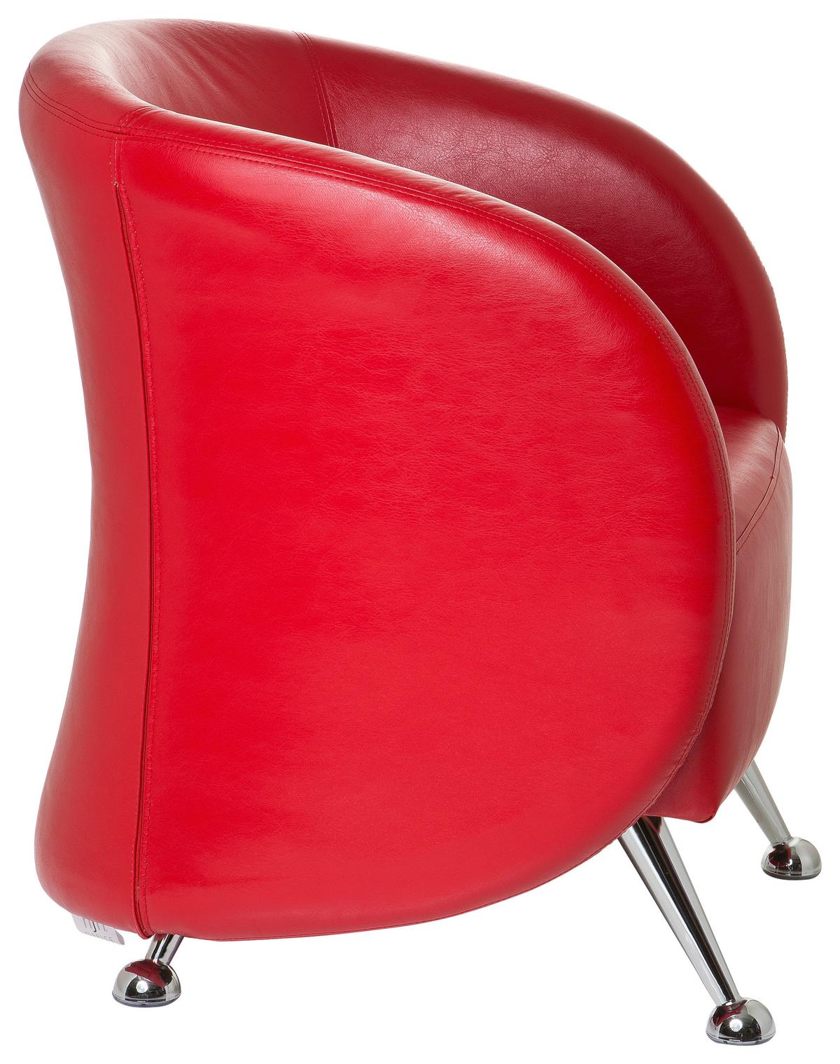 Sessel St. Lucia Rot - Chromfarben/Rot, MODERN, Textil (60/85/50cm) - MID.YOU