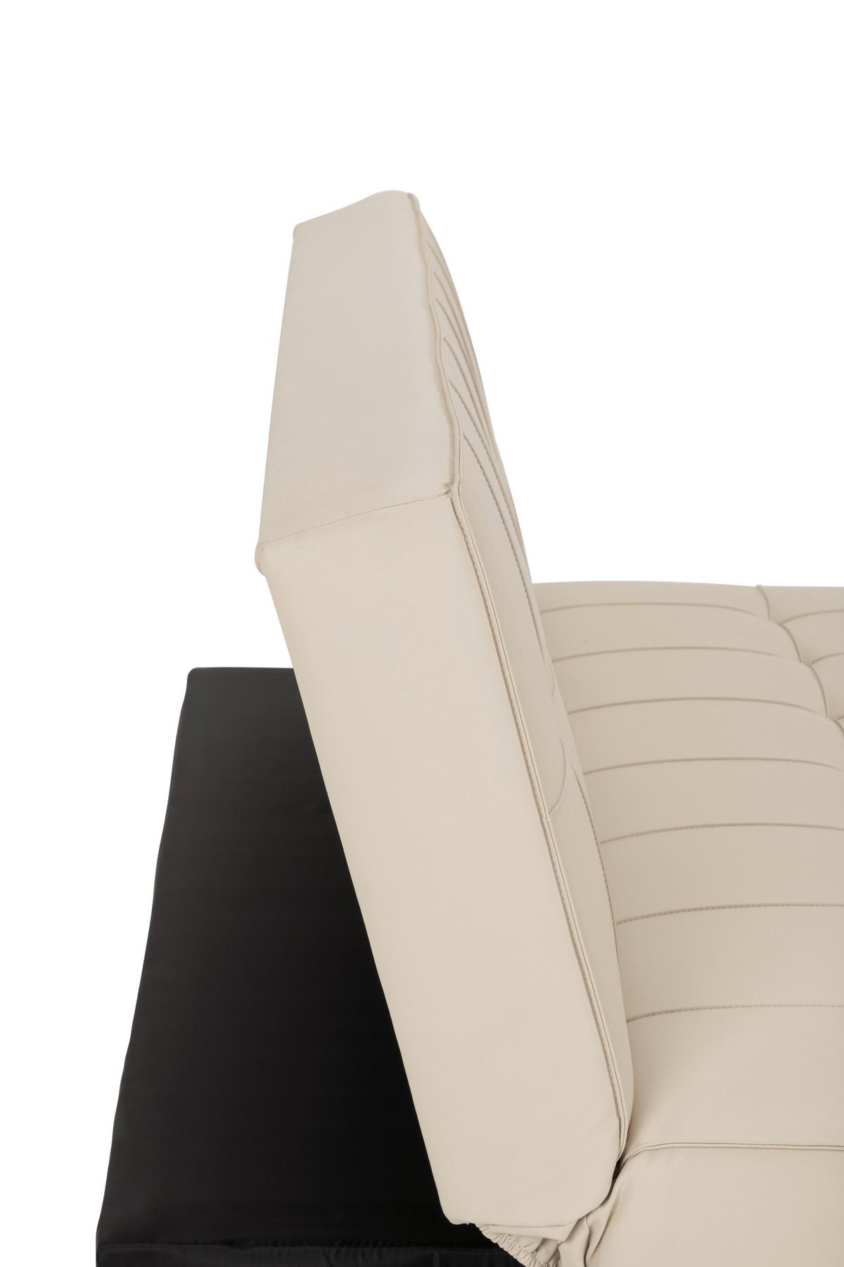 Schlafsofa Silva - Silberfarben/Creme, Basics, Textil (179/74/91cm) - P & B