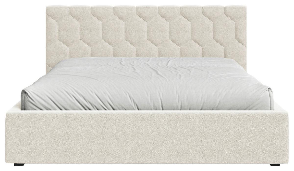 POLSTERBETT Veronice Creme 140x200cm - Creme/Schwarz, MODERN, Holz (140/200cm) - MID.YOU