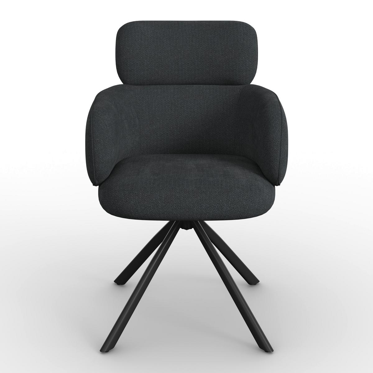 ŽIDLE S PODRUČKAMI LIORA - černá, Moderní, kov/textil (58/84/61cm) - Bessagi Home