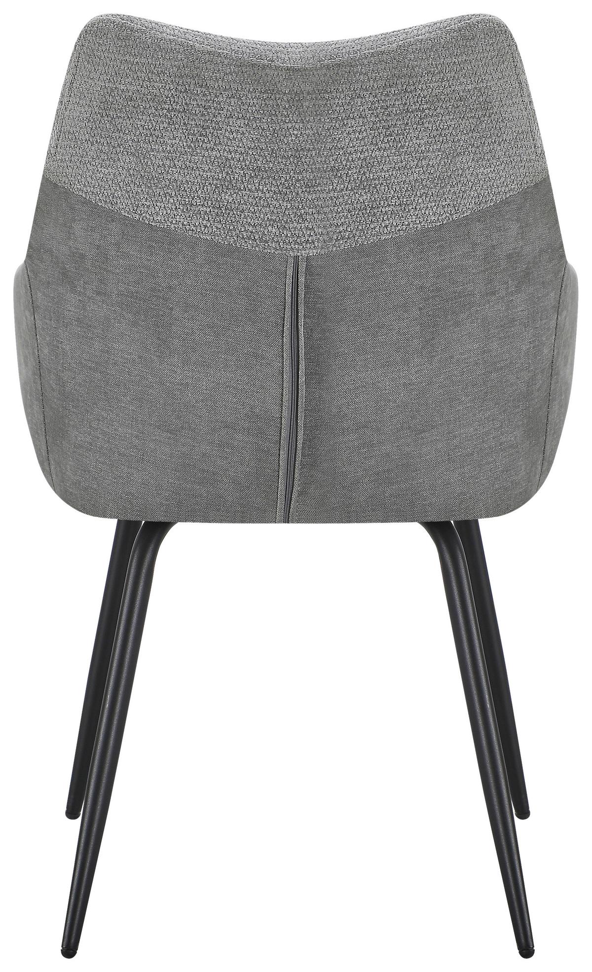 Armlehnstuhl Dali Grau/schwarz B: 60 Cm - Schwarz/Grau, Basics, Textil/Metall (60/86/55cm) - Livetastic