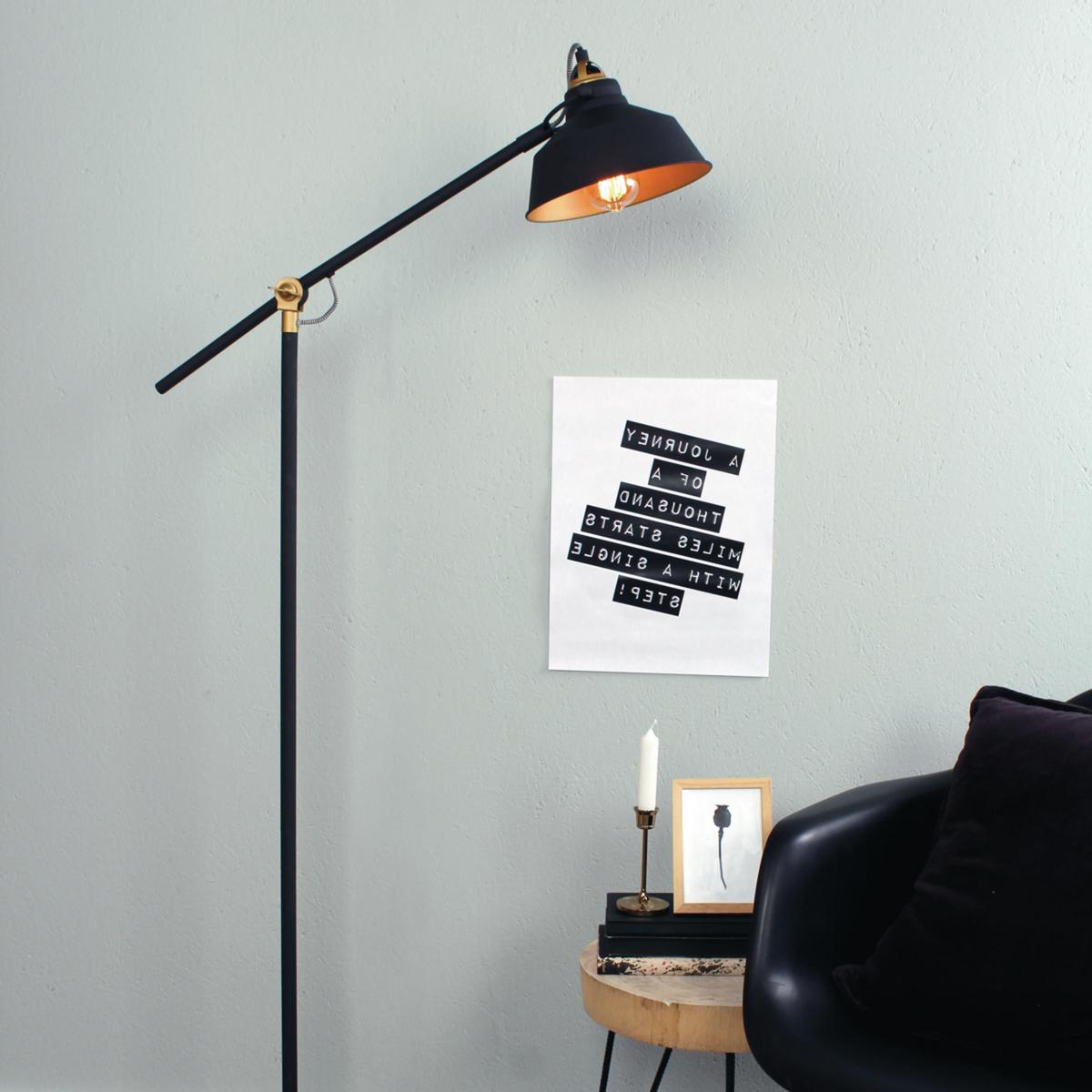 Stehleuchte Nové - Schwarz/Grau, Trend, Metall (28/130/65cm)