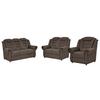 Sitzgarnitur 3-tlg. Boston Braun Lederlook - Schwarz/Braun, KONVENTIONELL, Textil - Livetastic